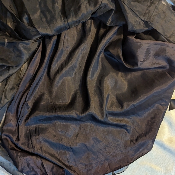 Vintage 70s 80s Cocktail Party Dress, layers chiffon, full midi skirt - Picture 4 of 12